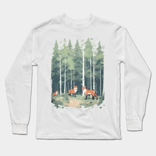 Foxes and Forest - Gift Long Sleeve T-Shirt